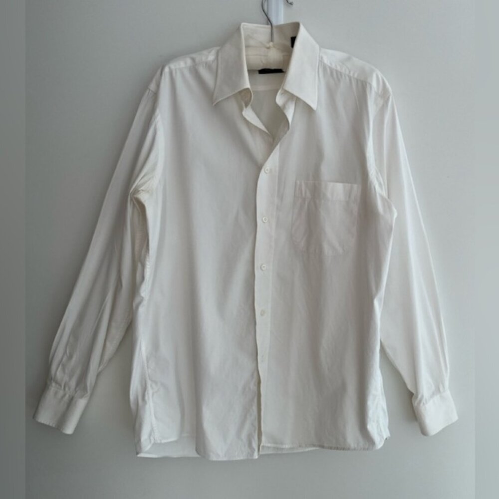 BOSS By Hugo Boss 100% Cotton White Dress Shirt Made Switzerland Office Formal